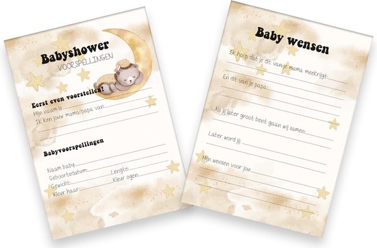 20x leuke babyshower invulkaarten (A5 formaat) babyshower 13