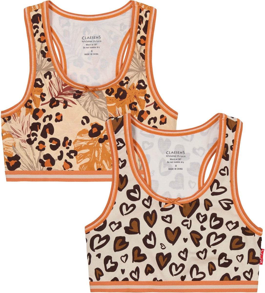Claesen's® - CropTop 2 Pack - Safari - 95% Katoen - 5% Lycra
