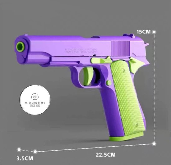 Model M1911 Fidget Speelgoed Pistool - 1:1 - Shell Ejection Mechanism - Semi Automatisch - Magazijn geladen incl. 9 shells