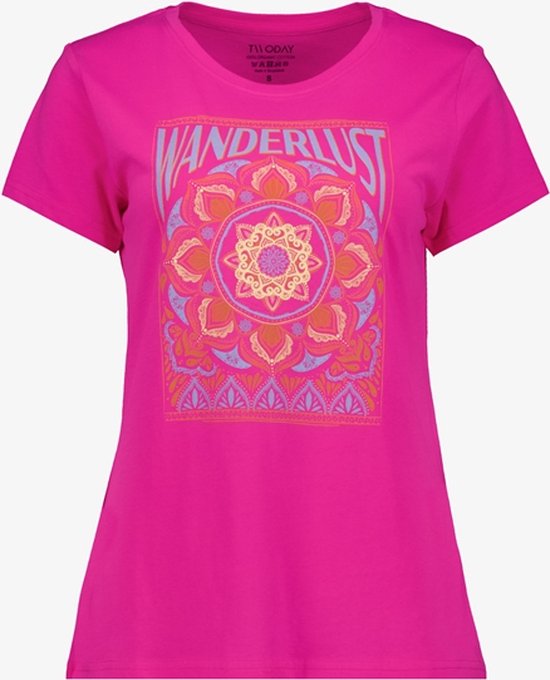 TwoDay dames T-shirt fuchsia roze - Maat 3XL