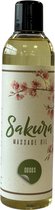 Sakura | Massageolie | 250 ml | Kokos Aroma | Natuurlijke Ingrediënten | Hoge Kwaliteit | Prikkelt Zintuigen | Diepe Hydratatie | Verzachting voor de huid | Rijk aan Voedingsstoffen en Antioxidanten | Zijdezachte Textuur