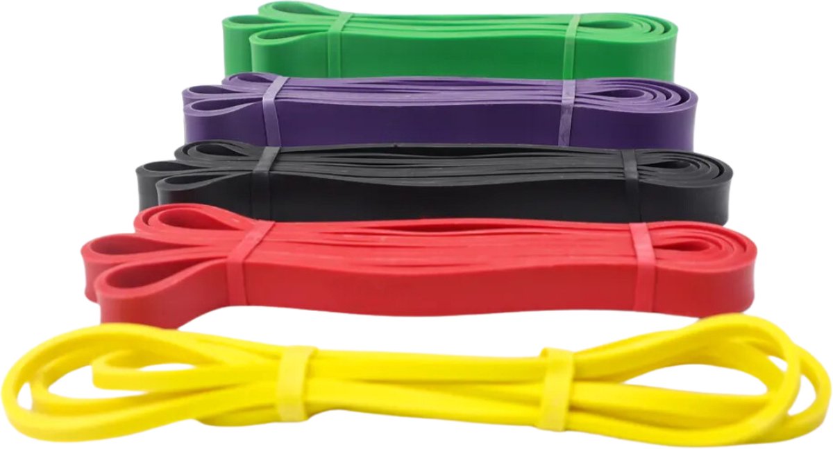 Weerstandsbanden - Set van 5 - Pull up bands - Resistance band - Fitness elastiek - Booty band - Crossfit