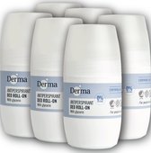 Derma Eco Family Voordeelverpakking - Deodorant Roller - 6 x 50 ML - Hypoallergeen - Vrij van parfum - 100% Veganistisch