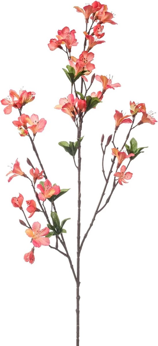 Emerald Kunstbloem Azalea bloesem - 90 cm - koraal roze - Kunst zijdebloemen