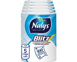 Nalys Blitz Keukenpapier - 5 Mega rollen - 3 lagen - Voordeelverpakking - Papieren Verpakking