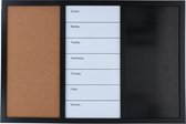 Planificateur hebdomadaire Arti Casa Planning Board - Tableau noir - Tableau blanc avec plan hebdomadaire - Tableau en liège - Planificateur de tâches