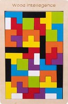 Houten Tetris puzzel - 18 x 27 cm - Montessori speelgoed