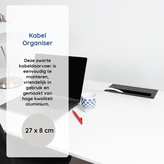 Lot De 4 Passe-câbles PVC Rectangulaires Noirs – Pour Bureau, Plan De Travail, Rangement De Fils