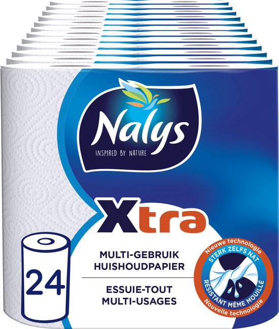 Foto: Nalys xtra multi gebruik wit keukenpapier 24 rollen