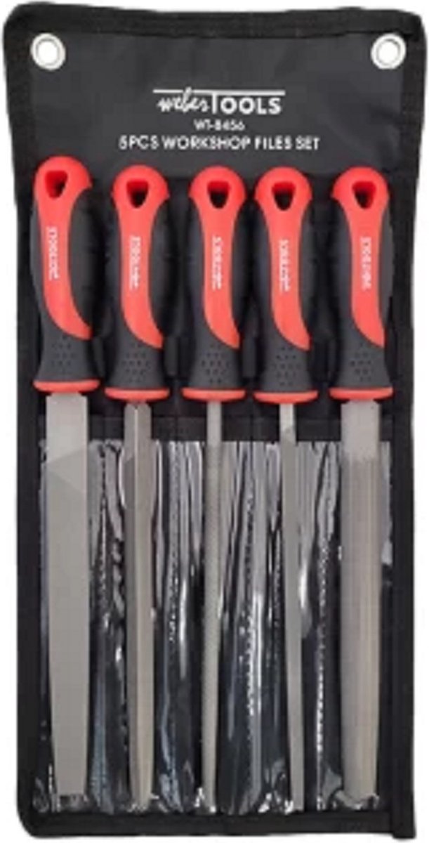5 Delige Professionele Vijlenset 200 mm-Weber Tools-Werkplaatsvijlenset-IJzervijlen & Houtvijl van Weber Tools — afbeelding 2