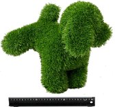 Grasdier -Plassende hond 50 cm-grasfiguur-tuinknuffel-grasdieren-kunstgras-grasfiguur tuindecoratie-