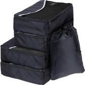 Set van 5 verpakkingskubussen in 3 verschillende maten, robuust en duurzaam, zwart, pakzakken, kofferorganizer, pakzakken, kledingtas, zwart