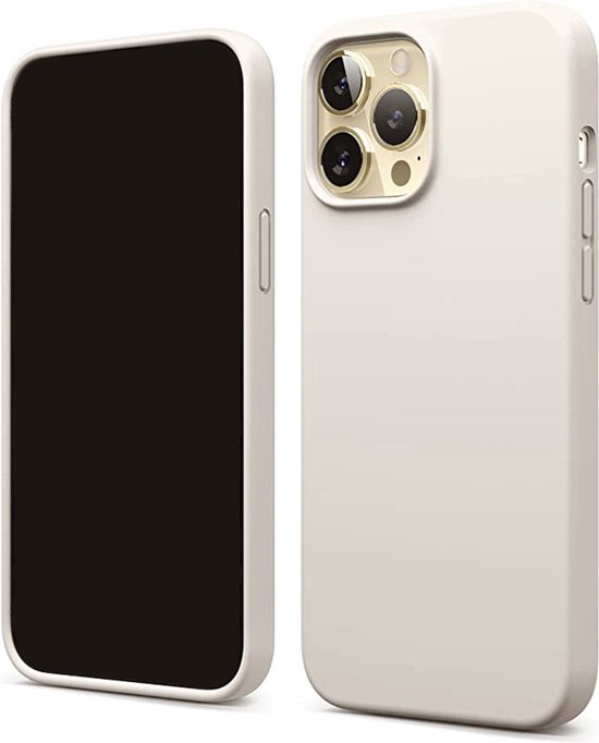 Foto: Innerlight mobilecover iphone 13 pro max creme wit siliconen backcover siliconen hoes geschikt als creme iphone 13 pro max hoesje