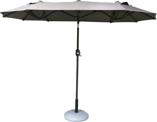 Sunnydays - Dubbele Parasol voor veel Schaduw - 300x150cm - Hoogte 217cm - Antraciet
