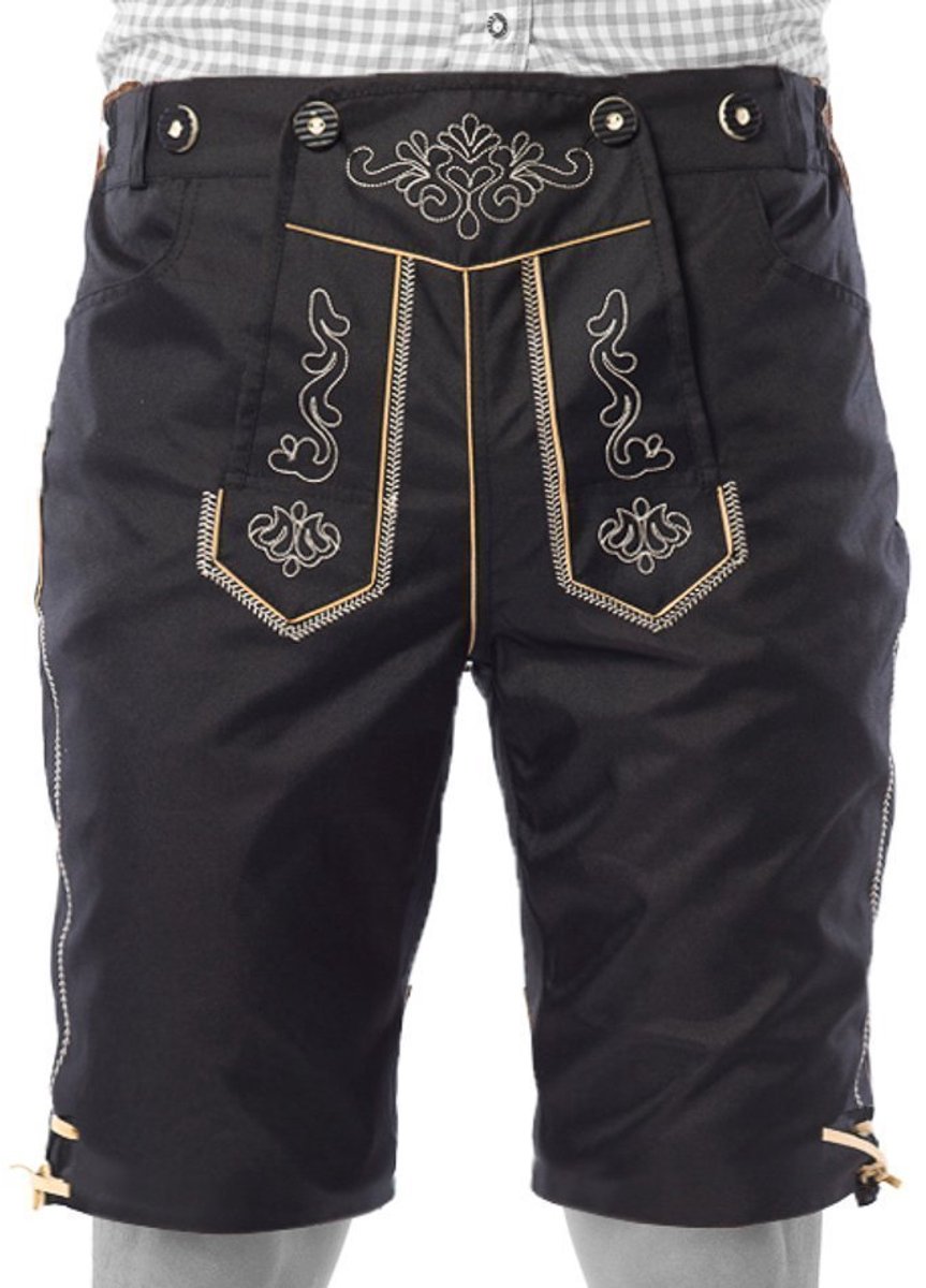 Tannhauser Lederhosen Kort Karl Heren Nylon Zwart Maat Xxl