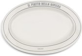 Riviera Maison Oval Plate Assiette plate Wit - Vaisselle italienne Long Island avec texte