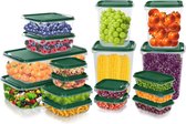 Set van 17 voedselopslagcontainers met deksels, plastic diepvriescontainers, voedselopslagdoos, opslagcontainers, BPA-vrij, voor magnetron, vriezerbestendig