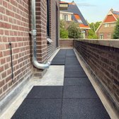 Dalles de terrasse caoutchouc noir 40x40x2,5cm - Surface: 1,6 m2 - (Set de 10 pièces)