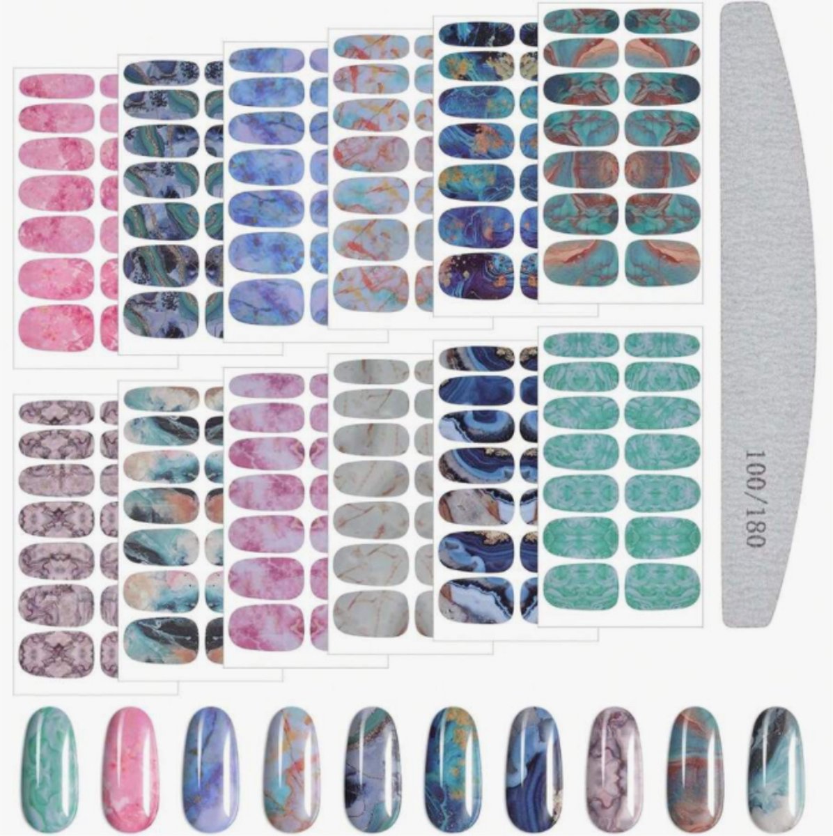 Goedkoopste GUAPÀ® Nagelstickers & Nail wraps - Nail Art - Nagel Folie - Kerst Stickers - Nagelstickers Kerst - Nagellak Stickers - 12 Nail Art stickervellen