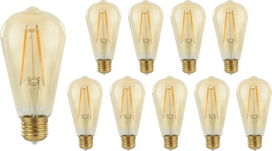 Spectrum - Voordeelpak 10 stuks - E27 LED lamp Tall - 2W vervangt 25W - 2500K extra warm wit licht