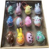 Cintres de Pâques 3D en bois - animaux - figurines - 12 pièces - 3 cm - Pasen - Décoration de Pâques - Arbre de Pâques - Décoration de Pâques