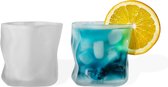 Brillenset van 2 | Ontwerp Vintage Diamant Melkachtig Glas Alaska | Drinkglazen IJskoffieglazen Cocktailglazen Longdrinkglazen Water Thee Koffie Sap | Vaatwasmachinebestendig Duurzaam | 200ml