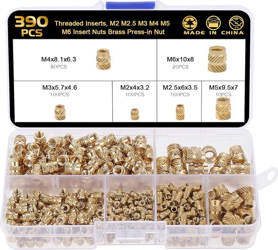 50-teilige Messing Schrauben Set - M2 Bis M8 Senkkopf Innensechskant
