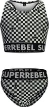 SuperRebel R401-5003 Meisjes Bikini - Block black - Maat 14-164