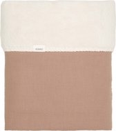 Koeka couverture berceau Faro - coton hydrophile avec peluche - marron - 75x100 cm