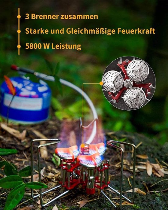 tent kachel / Draagbare Lichtgewicht - camping gas stove Portable collapsible, ‎8.8 x 8.8 x 8.5 cm — afbeelding 2