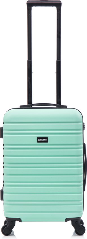 BlockTravel® Handbagage Koffer 39 liter – Trolley handbagage 58 cm – TSA-slot – Afneembare Wielen – 4 Spinner Wielen – Lichtgewicht – Mint groen