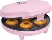 Bestron Donutmaker in retro design, Mini-Donutmaker voor 7 kleine donuts, incl. indicatielampje & antiaanbaklaag, 700 watt, kleur: Roze