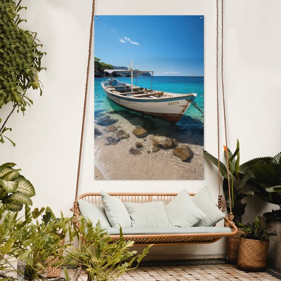 Affiche de jardin bateau - Décoration de jardin - 120x180 cm - Toile de jardin - Décoration maritime - Décoration murale extérieure - Affiche clôture maritime - Tableaux de jardin - Décoration murale de jardin - Posters de jardin