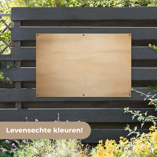 Affiche de jardin structure en cuir couleur claire 120x80 cm - Toile de jardin / Toile d'extérieur / Peintures d'extérieur (décoration de jardin)