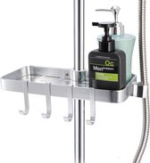 Étagère De Douche Sans Perçage - 2 Pièces Transparentes, Avec Ventouses, Rangement Salle De Bain