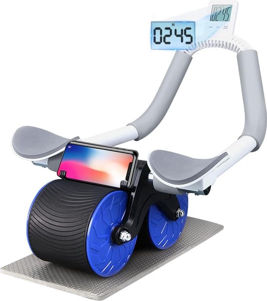 Automatische Rebound Aabdominal Wheel, Buikroller voor Buikspiertraining, Buikspiertrainer met Elleboogondersteuning, voor Kernkrachttraining Thuis Fitness