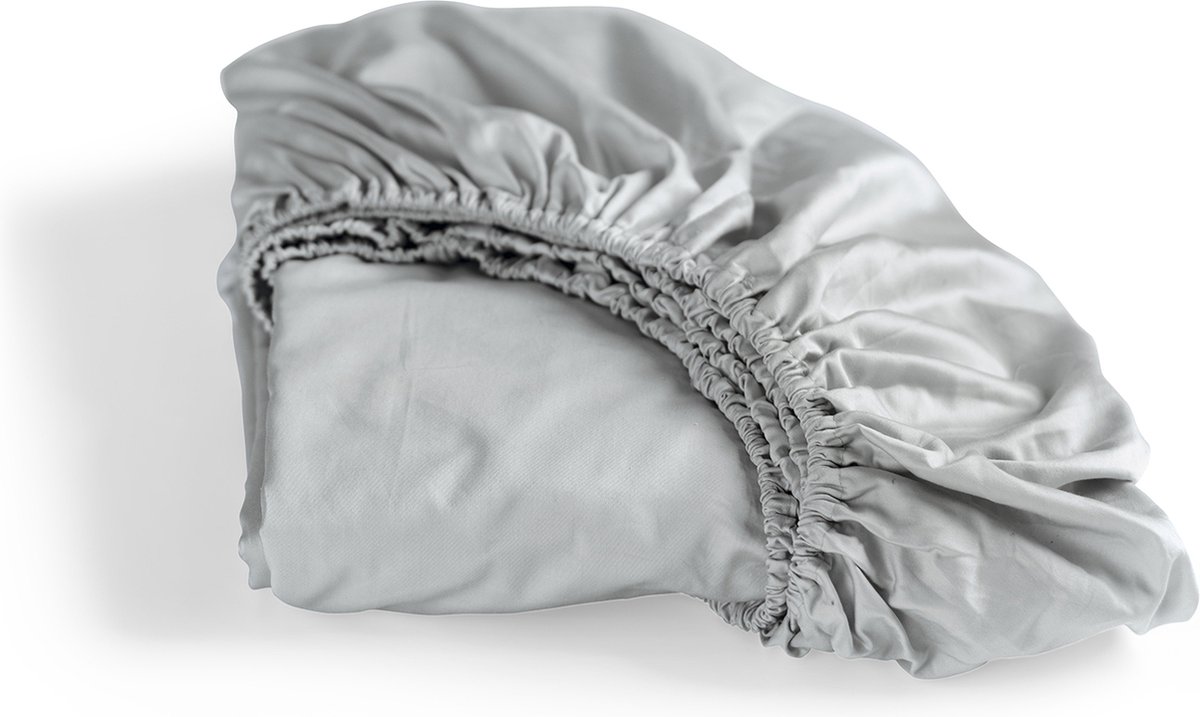 Cinderella - Sundays - Hoeslaken - tot 35 cm matrashoogte - 100% Katoen-Satijn - 180x200 cm - Lichtgrijs
