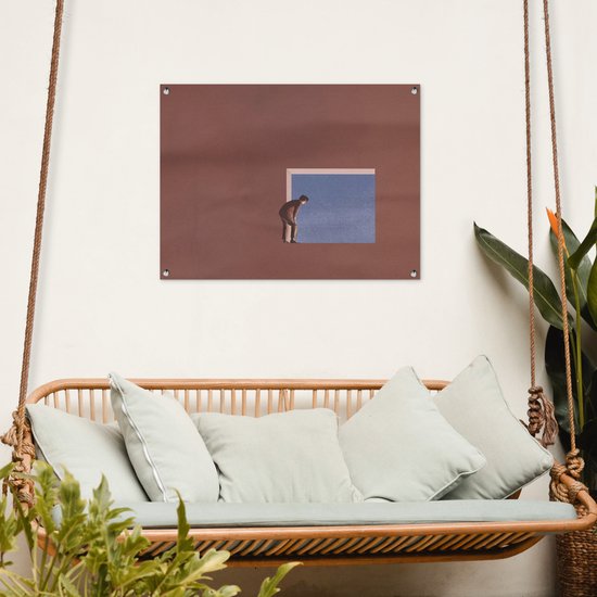 Tableau jardin Homme - Vintage - Design - 80x60 cm - Affiche jardin - Toile jardin - Affiche extérieur