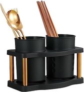 Lepelpot - Spatelpot - Utensils pot - Keukengerei houder - Keukengerei pot - 19 x 10,7 x 11 cm - Zwart