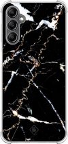 Casimoda® hoesje - Geschikt voor Samsung Galaxy A14 5G - Marmer Zwart - Shockproof case - Extra sterk - TPU/polycarbonaat - Zwart, Transparant