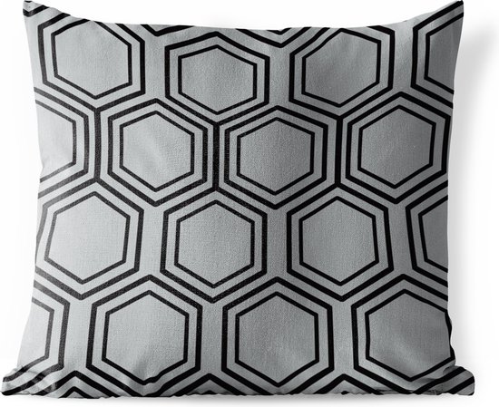 Sierkussen Buiten Patronen Lijn Hexagon 60x60 Cm sierkussen-buiten-patronen-lijn-hexagon-60x60-cm