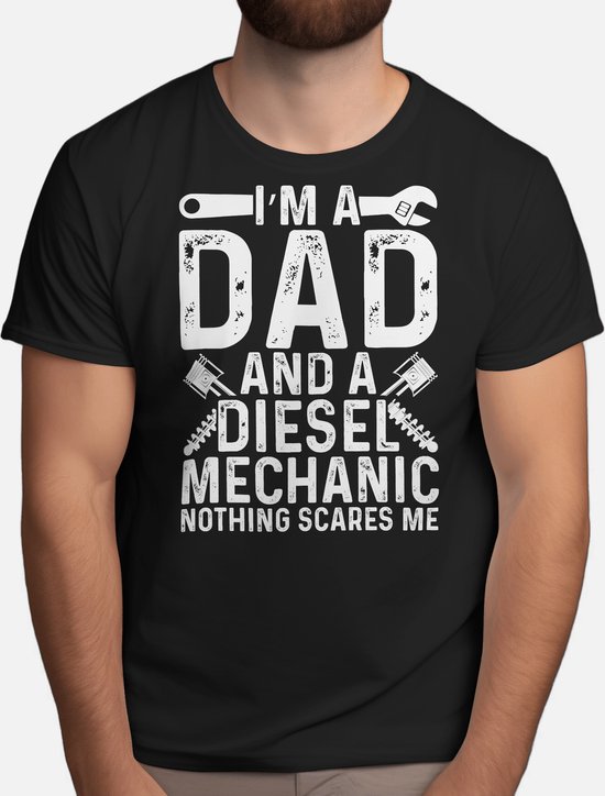 Foto: I m a dad and a diesel mechanic t shirt car automobile automobiel autoliefhebber vader dad vaderdag best dad in the world father