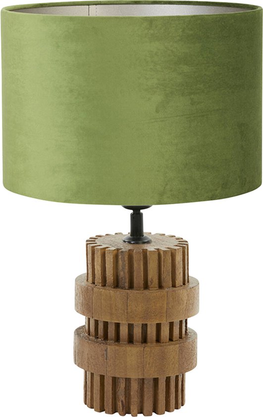 Light and Living tafellamp - groen - hout - SS102224