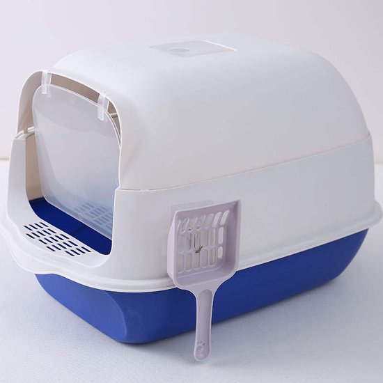 Dream for pets Kattenbak Premium kattenbak Kattentoilet Met schep Blauw bol