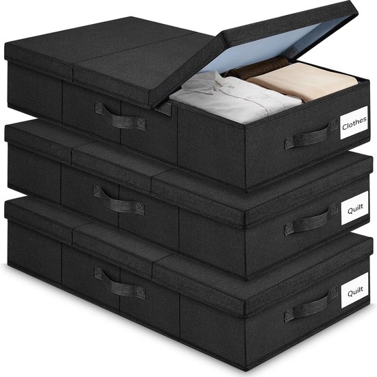 Opbergdoos voor onderbed met deksel, opvouwbare onderbedcommode voor k Opbergdoos voor onderbed met deksel, opvouwbare onderbedcommode voor k