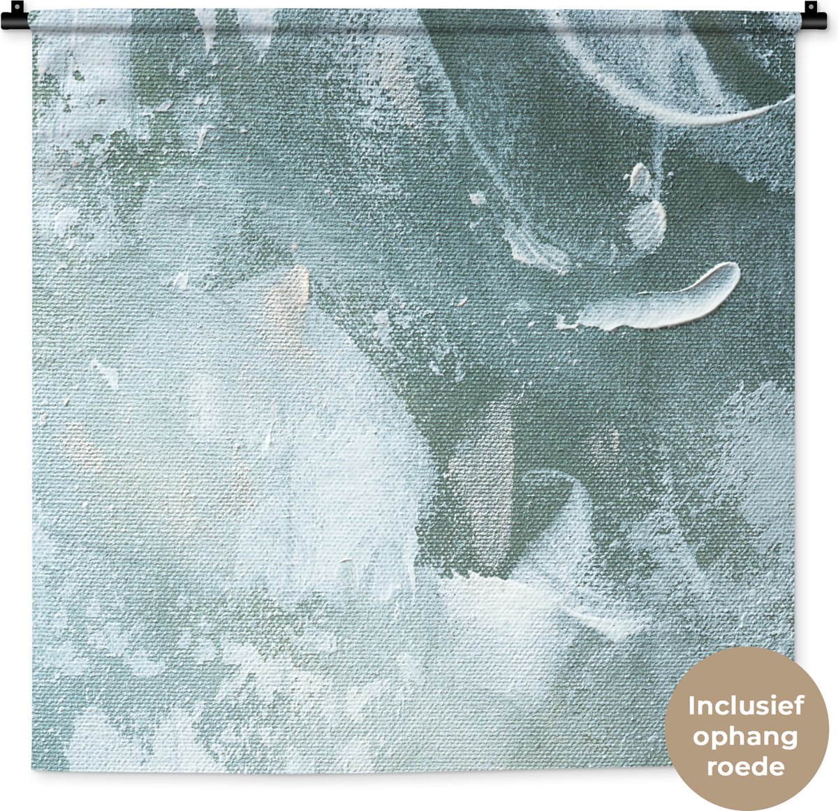 Wandkleed - Wanddoek - Acrylverf - Abstract - Design - 90x90 cm - Wandtapijt