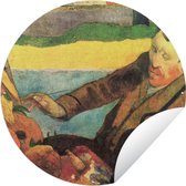 Tuincirkel De zonnebloemenschilder - Vincent van Gogh - 150x150 cm - Ronde Tuinposter - Buiten