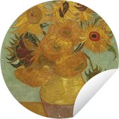 Tuincirkel Zonnebloemen - Vincent van Gogh - 120x120 cm - Ronde Tuinposter - Buiten XXL / Groot formaat!