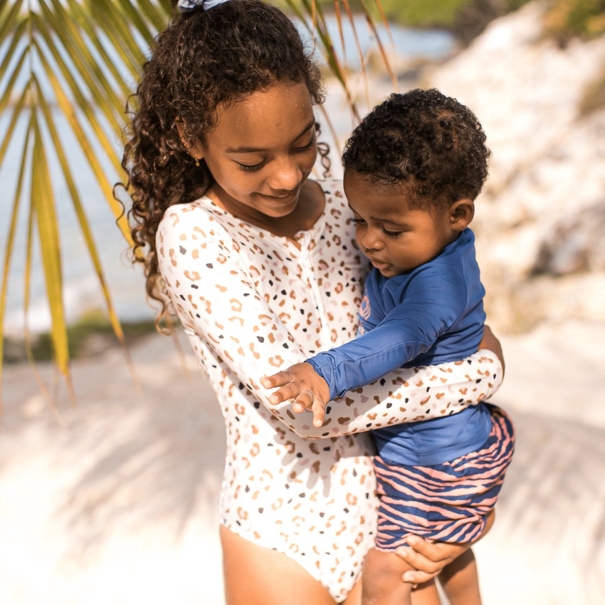 Swim Essentials UV Badpak Meisjes Met Lange Mouwen - Kaki - Leopard — afbeelding 10