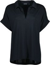 Blue Seven dames blouse - blouse dames - 105807 - zwart met polokraag - maat 40